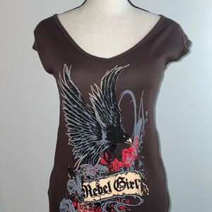 Y2K Brown Rebel Girl Tee